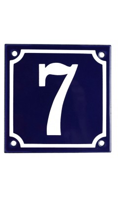 Emaljskylt 7 blå - vit 10 x 10 cm modell 11 Emaljskylt 7 blå - vit 10 x 10 cm modell 11