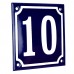 Emaljskylt 10 blå - vit 10 x 10 cm modell 11 Emaljskylt 10 blå - vit 10 x 10 cm modell 11