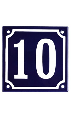 Emaljskylt 10 blå - vit 10 x 10 cm modell 11 Emaljskylt 10 blå - vit 10 x 10 cm modell 11
