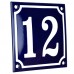 Emaljskylt 12 blå - vit 10 x 10 cm modell 11 Emaljskylt 12 blå - vit 10 x 10 cm modell 11