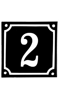 Emaljskylt 2 svart - vit 10 x 10 cm modell 12 Emaljskylt 2 svart - vit 10 x 10 cm modell 12