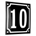 Emaljskylt 10 svart - vit 10 x 10 cm modell 12