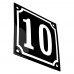 Emaljskylt 10 svart - vit 10 x 10 cm modell 12