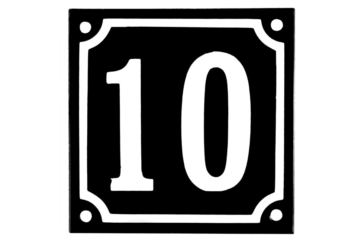 Emaljskylt 10 svart - vit 10 x 10 cm modell 12 Emaljskylt 10 svart - vit 10 x 10 cm modell 12