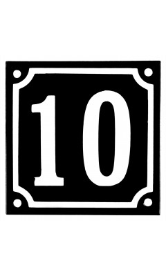 Emaljskylt 10 svart - vit 10 x 10 cm modell 12 Emaljskylt 10 svart - vit 10 x 10 cm modell 12