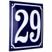 Emaljskylt 29 blå - vit 15 x 15 cm modell 11