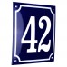 Emaljskylt 42 blå - vit 15 x 15 cm modell 11