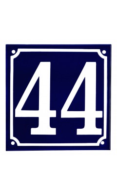 Emaljskylt 44 blå - vit 15 x 15 cm modell 11 Emaljskylt 44 blå - vit 15 x 15 cm modell 11
