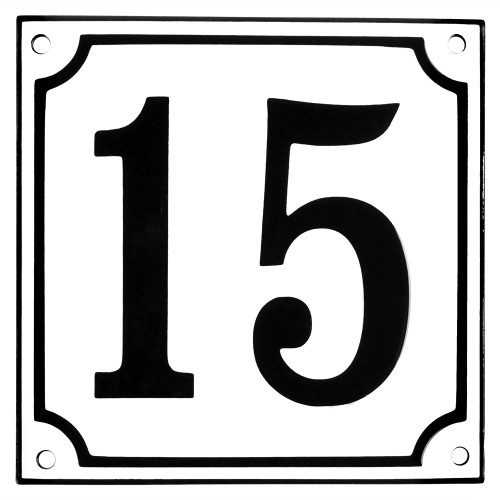 Emaljskylt 15 vit - svart 15 x 15 cm modell 10 Emaljskylt 15 vit - svart 15 x 15 cm modell 10