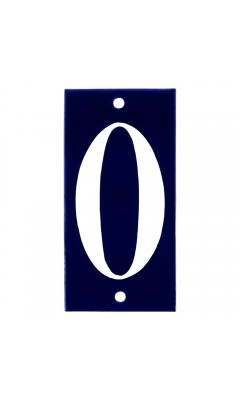 Emaljskylt 0 blå - vit 5 x 10 cm modell 14 Emaljskylt 0 blå - vit 5 x 10 cm modell 14
