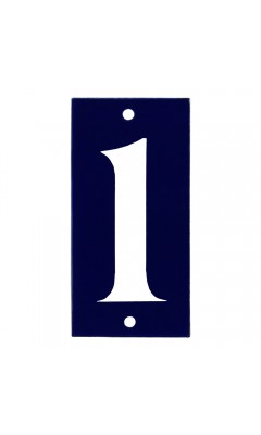 Emaljskylt 1 blå - vit 5 x 10 cm modell 14 Emaljskylt 1 blå - vit 5 x 10 cm modell 14