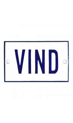 Emaljskylt VIND vit - blå 8 x 5 cm modell 1 Emaljskylt VIND vit - blå 8 x 5 cm modell 1