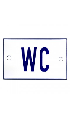 Emaljskylt WC vit - blå 8 x 5 cm modell 1 Emaljskylt WC vit - blå 8 x 5 cm modell 1