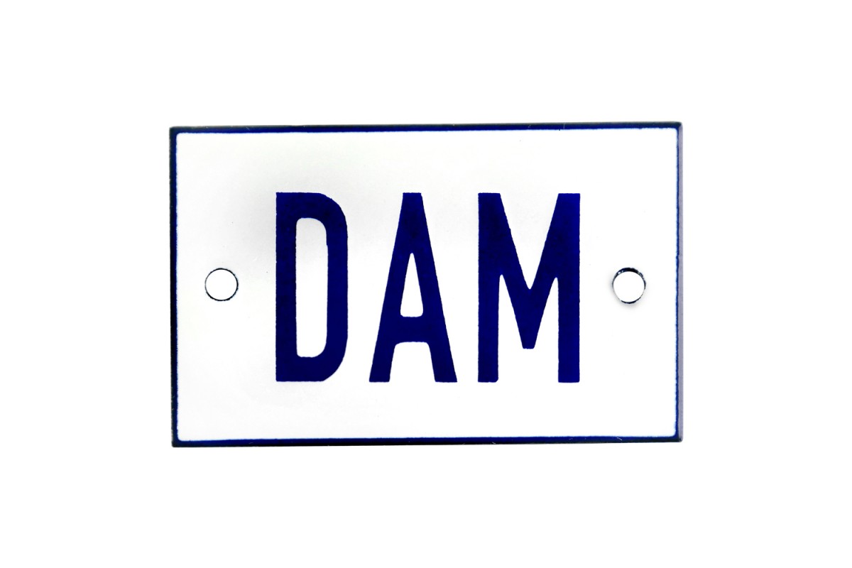 Emaljskylt DAM vit - blå 8 x 5 cm modell 1 Emaljskylt DAM vit - blå 8 x 5 cm modell 1