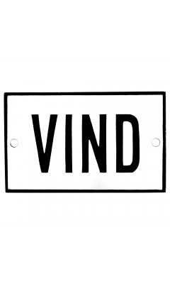Emaljskylt VIND vit - svart 8 x 5 cm modell 2 Emaljskylt VIND vit - svart 8 x 5 cm modell 2