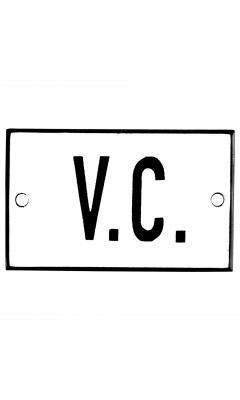 Emaljskylt V.C. vit - svart 8 x 5 cm modell 2 Emaljskylt V.C. vit - svart 8 x 5 cm modell 2