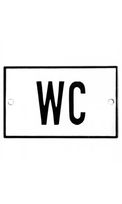Emaljskylt WC vit - svart 8 x 5 cm modell 2 Emaljskylt WC vit - svart 8 x 5 cm modell 2