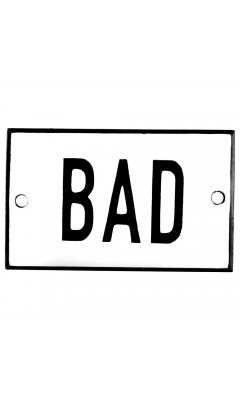 Emaljskylt BAD vit - svart 8 x 5 cm modell 2 Emaljskylt BAD vit - svart 8 x 5 cm modell 2