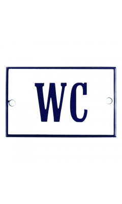 Emaljskylt WC vit - blå 8 x 5 cm modell 3 Emaljskylt WC vit - blå 8 x 5 cm modell 3