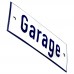 Emaljskylt Garage vit - blå 12 x 5 cm modell 1 Emaljskylt Garage vit - blå 12 x 5 cm modell 1