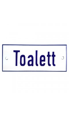 Emaljskylt Toalett vit - blå 12 x 5 cm modell 1 Emaljskylt Toalett vit - blå 12 x 5 cm modell 1