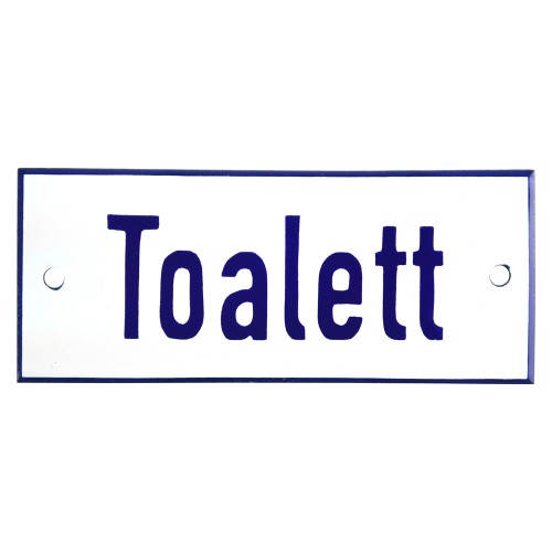 Emaljskylt Toalett vit - blå 12 x 5 cm modell 1 Emaljskylt Toalett vit - blå 12 x 5 cm modell 1
