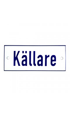 Emaljskylt Källare vit - blå 12 x 5 cm modell 1 Emaljskylt Källare vit - blå 12 x 5 cm modell 1