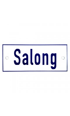 Emaljskylt Salong vit - blå 12 x 5 cm modell 1 Emaljskylt Salong vit - blå 12 x 5 cm modell 1
