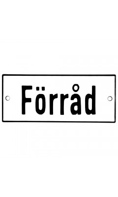 Emaljskylt Förråd vit - svart 12 x 5 cm modell 2 Emaljskylt Förråd vit - svart 12 x 5 cm modell 2