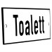 Emaljskylt Toalett vit - svart 12 x 5 cm modell 2 Emaljskylt Toalett vit - svart 12 x 5 cm modell 2