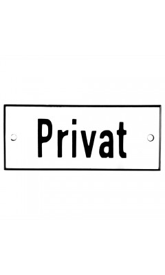 Emaljskylt Privat vit - svart 12 x 5 cm modell 2 Emaljskylt Privat vit - svart 12 x 5 cm modell 2
