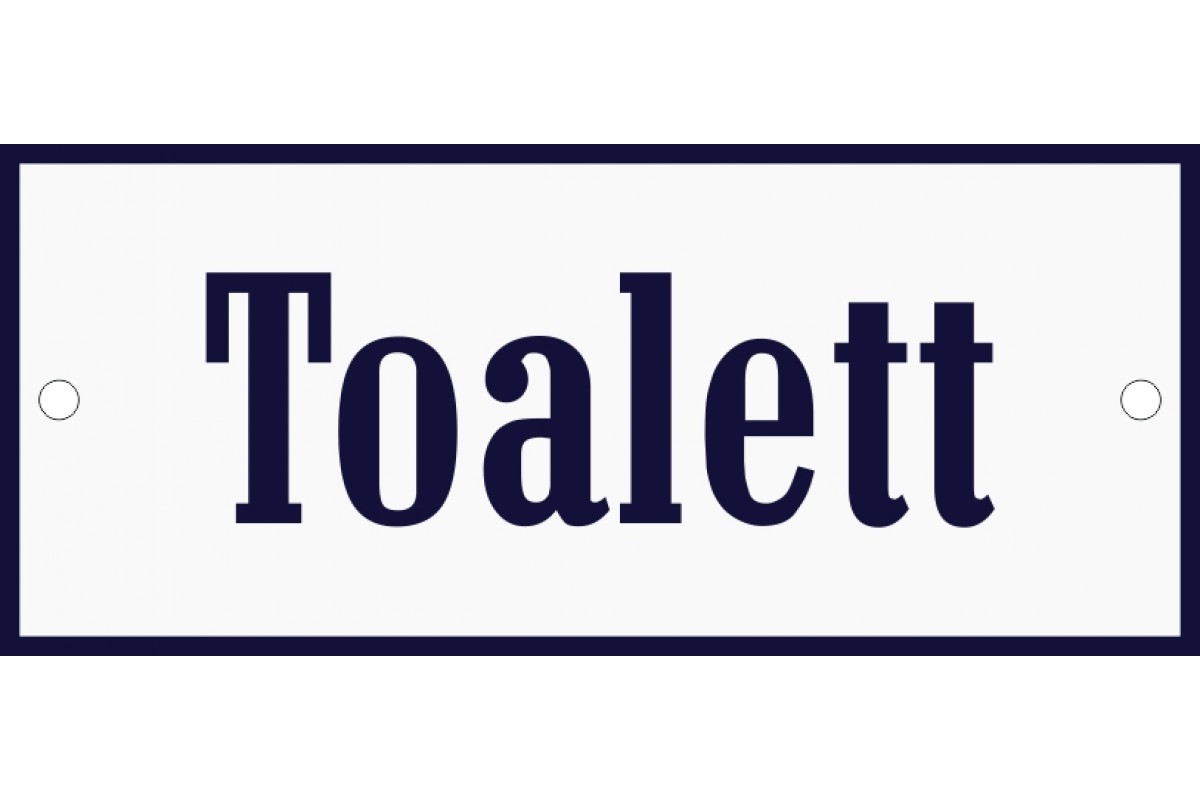 Emaljskylt Toalett vit - blå 12 x 5 cm modell 3 Emaljskylt Toalett vit - blå 12 x 5 cm modell 3