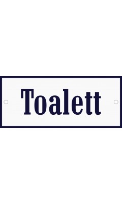 Emaljskylt Toalett vit - blå 12 x 5 cm modell 3 Emaljskylt Toalett vit - blå 12 x 5 cm modell 3