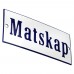 Emaljskylt Matskap vit - blå 12 x 5 cm modell 3 Emaljskylt Matskap vit - blå 12 x 5 cm modell 3
