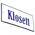 Emaljskylt Klosett vit - blå 12 x 5 cm modell 3