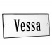 Emaljskylt Vessa vit - svart 12 x 5 cm modell 4 Emaljskylt Vessa vit - svart 12 x 5 cm modell 4