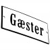 Emaljskylt Gæster vit - svart 12 x 5 cm modell 4 Emaljskylt Gæster vit - svart 12 x 5 cm modell 4