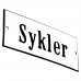 Emaljskylt Sykler vit - svart 12 x 5 cm modell 4 Emaljskylt Sykler vit - svart 12 x 5 cm modell 4
