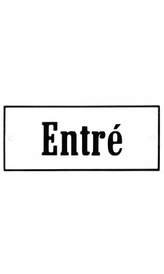 Emaljskylt Entré vit - svart 12 x 5 cm modell 4 Emaljskylt Entré vit - svart 12 x 5 cm modell 4