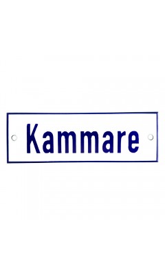 Emaljskylt Kammare vit - blå 15 x 5 cm modell 1 Emaljskylt Kammare vit - blå 15 x 5 cm modell 1