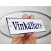 Emaljskylt Vinkällare vit - blå 15 x 5 cm modell 3