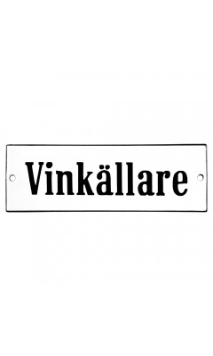 Emaljskylt Vinkällare vit - svart 15 x 5 cm modell 4 Emaljskylt Vinkällare vit - svart 15 x 5 cm modell 4