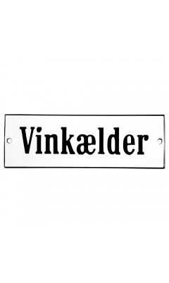 Emaljskylt Vinkælder vit - svart 15 x 5 cm modell 4 Emaljskylt Vinkælder vit - svart 15 x 5 cm modell 4