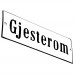 Emaljskylt Gjesterom vit - svart 15 x 5 cm modell 4 Emaljskylt Gjesterom vit - svart 15 x 5 cm modell 4