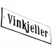 Emaljskylt Vinkjeller vit - svart 15 x 5 cm modell 4 Emaljskylt Vinkjeller vit - svart 15 x 5 cm modell 4