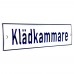 Emaljskylt Klädkammare vit - blå 20 x 5 cm modell 1 Emaljskylt Klädkammare vit - blå 20 x 5 cm modell 1