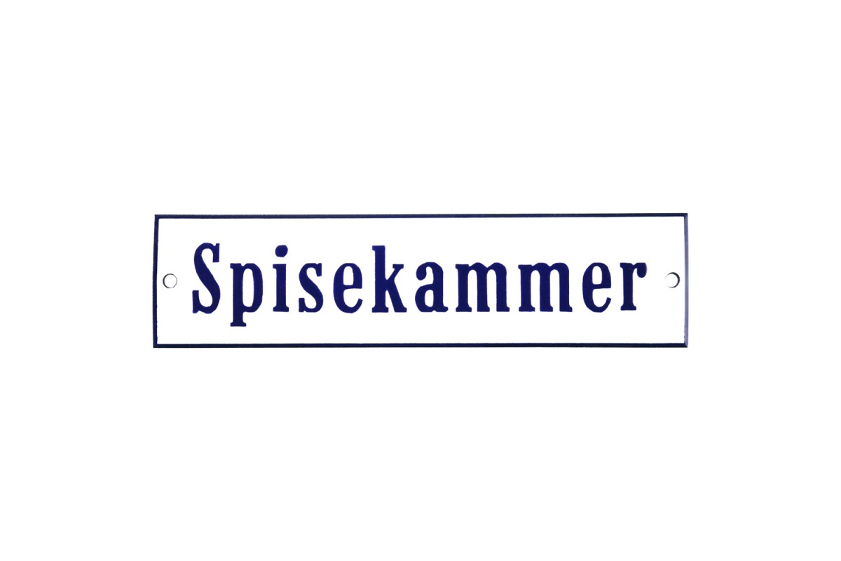 Emaljskylt Spisekammer vit - blå 20 x 5 cm modell 3 Emaljskylt Spisekammer vit - blå 20 x 5 cm modell 3