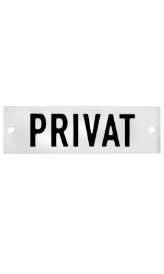 Emaljskylt PRIVAT vit - svart 10 x 3 cm modell 20 Emaljskylt PRIVAT vit - svart 10 x 3 cm modell 20