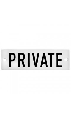 Emaljskylt PRIVATE vit - svart 10 x 3 cm modell 20 Emaljskylt PRIVATE vit - svart 10 x 3 cm modell 20