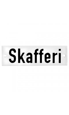 Emaljskylt Skafferi vit - svart 10 x 3 cm modell 20 Emaljskylt Skafferi vit - svart 10 x 3 cm modell 20
